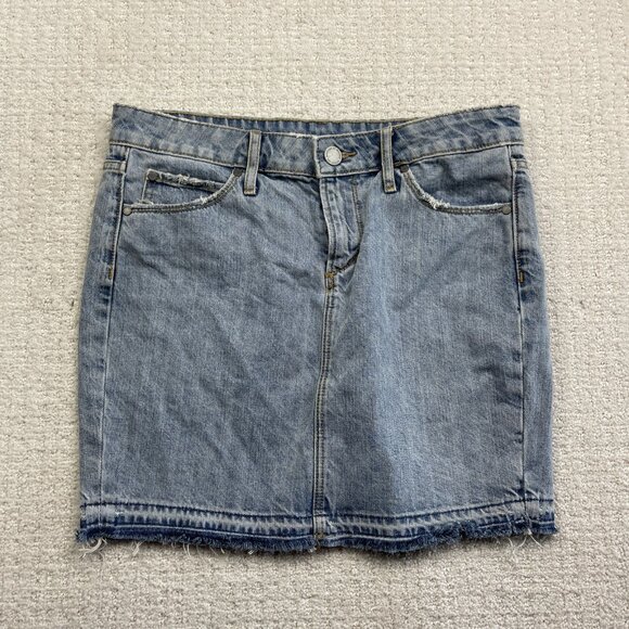 Articles Of Society LA Mini Denim Skirt Womens 26 Light Blue Jeans Short Y2K - Picture 1 of 14